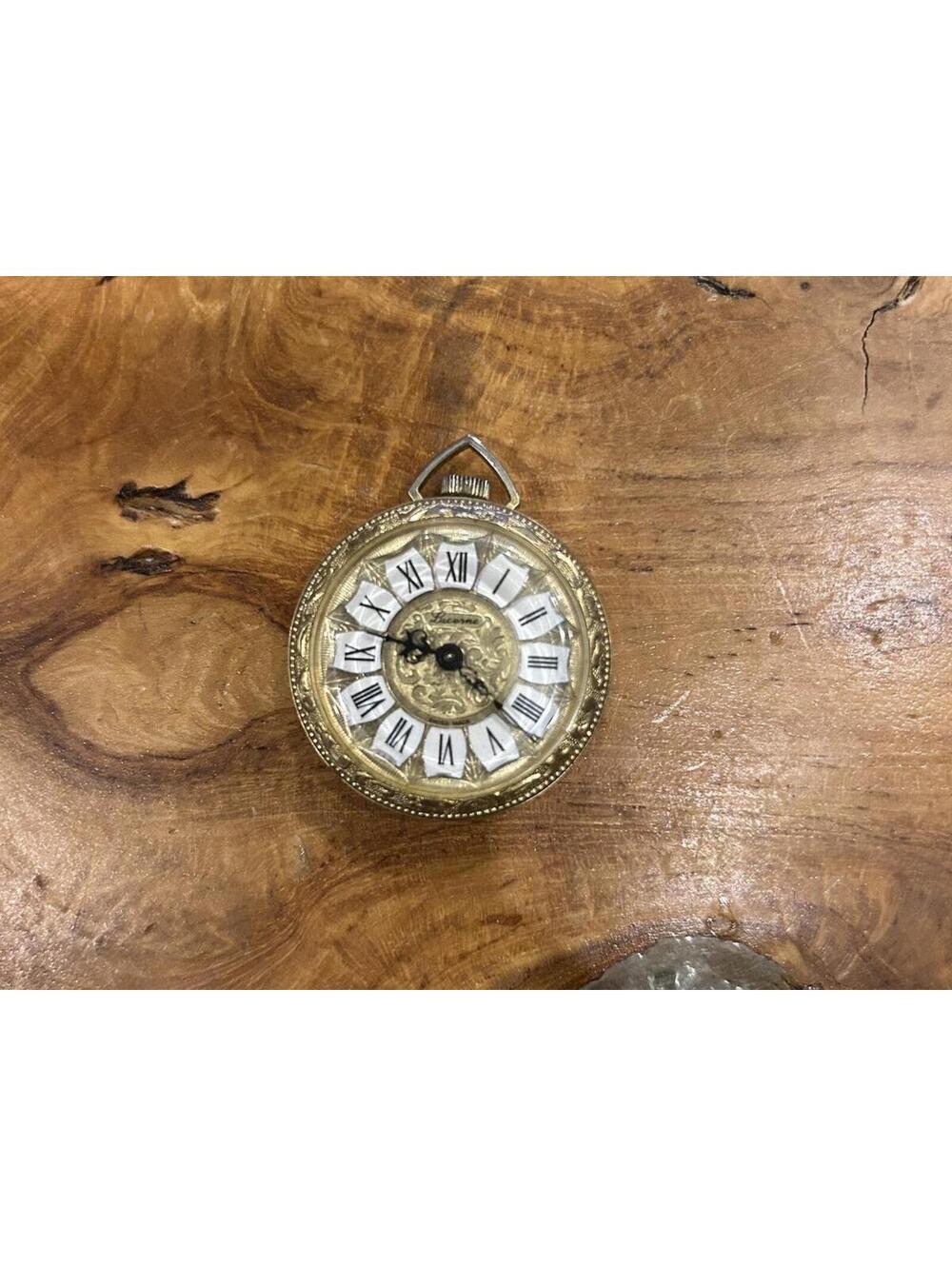 Vintage LUCERN SWISS  Pocket Watch PENDANT with Ornate Design